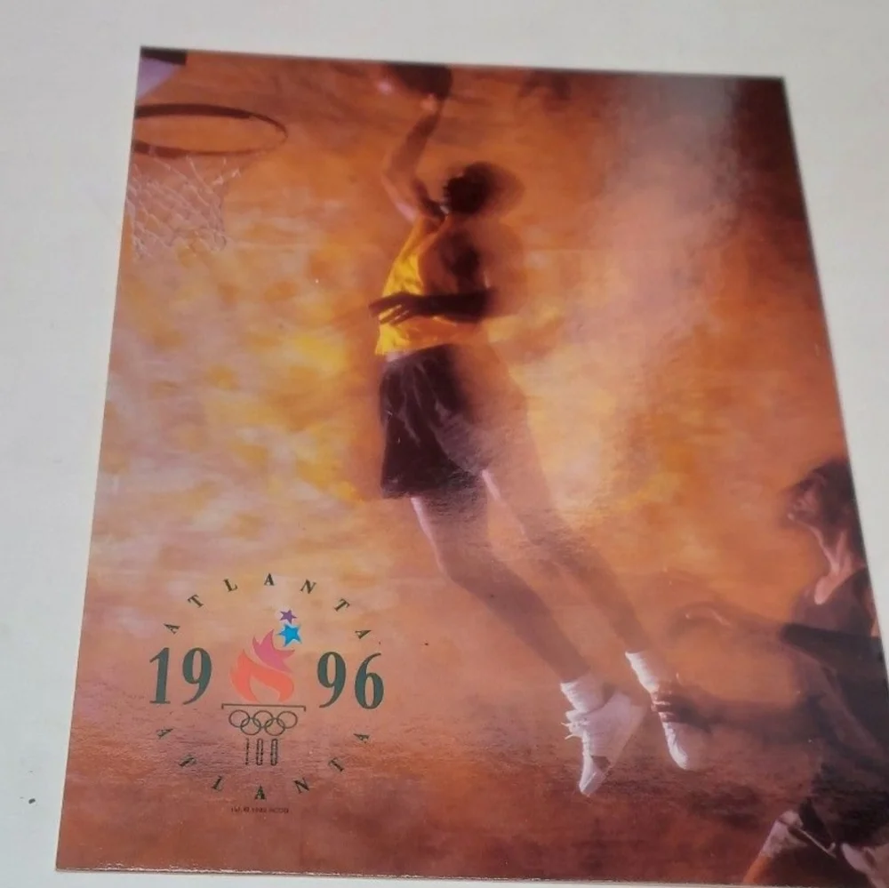Spalding Basketball Texture Pad Folder Atlanta 1996 Olympics pad, Post Card, Pen